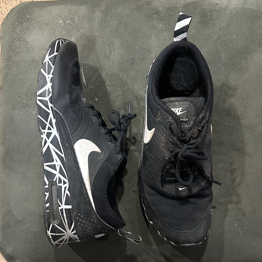 Nike Black Sneakers with White Geometric Design